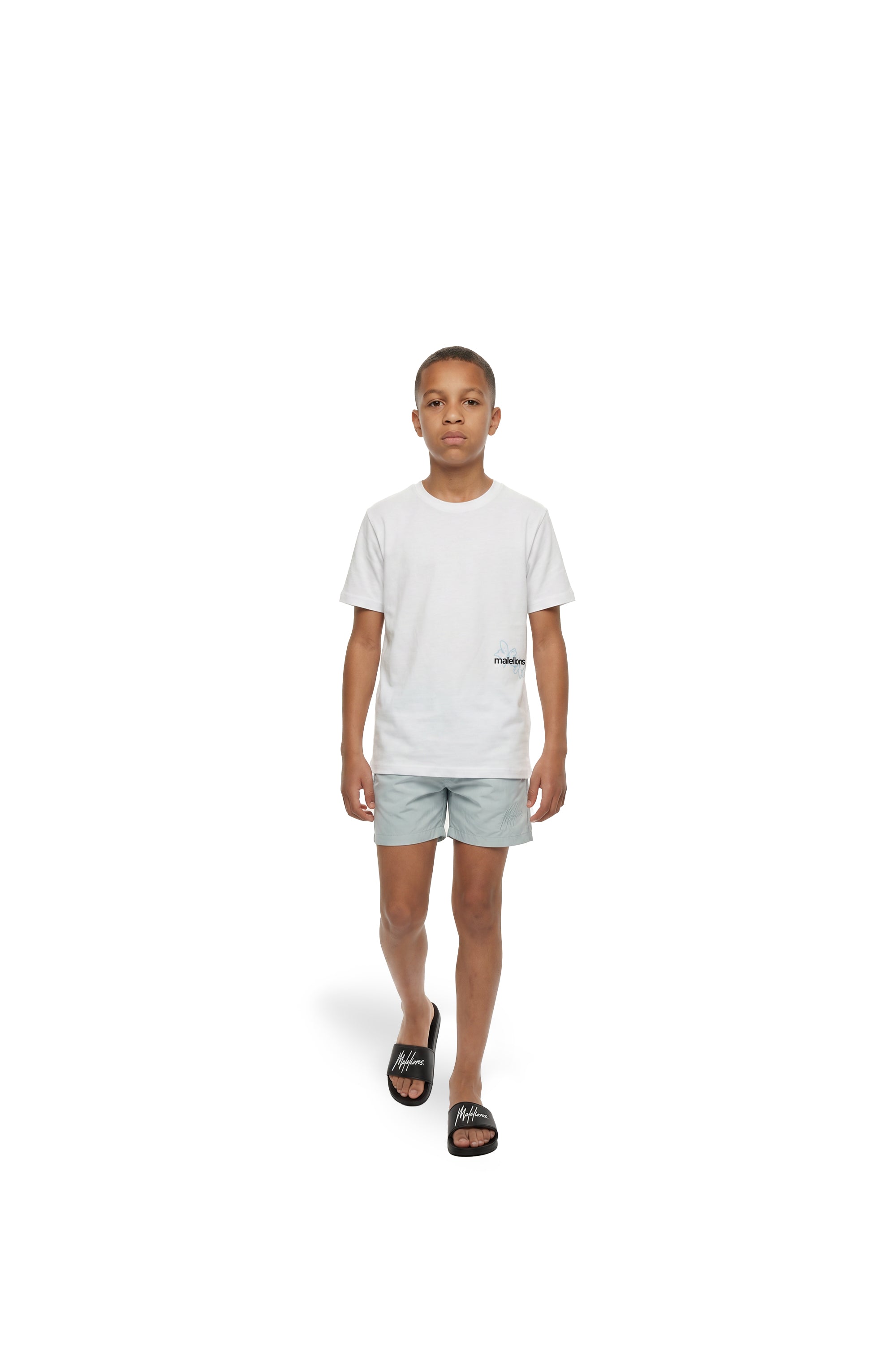 Malelions Junior Nylon Swim Shorts | Ocean Grey