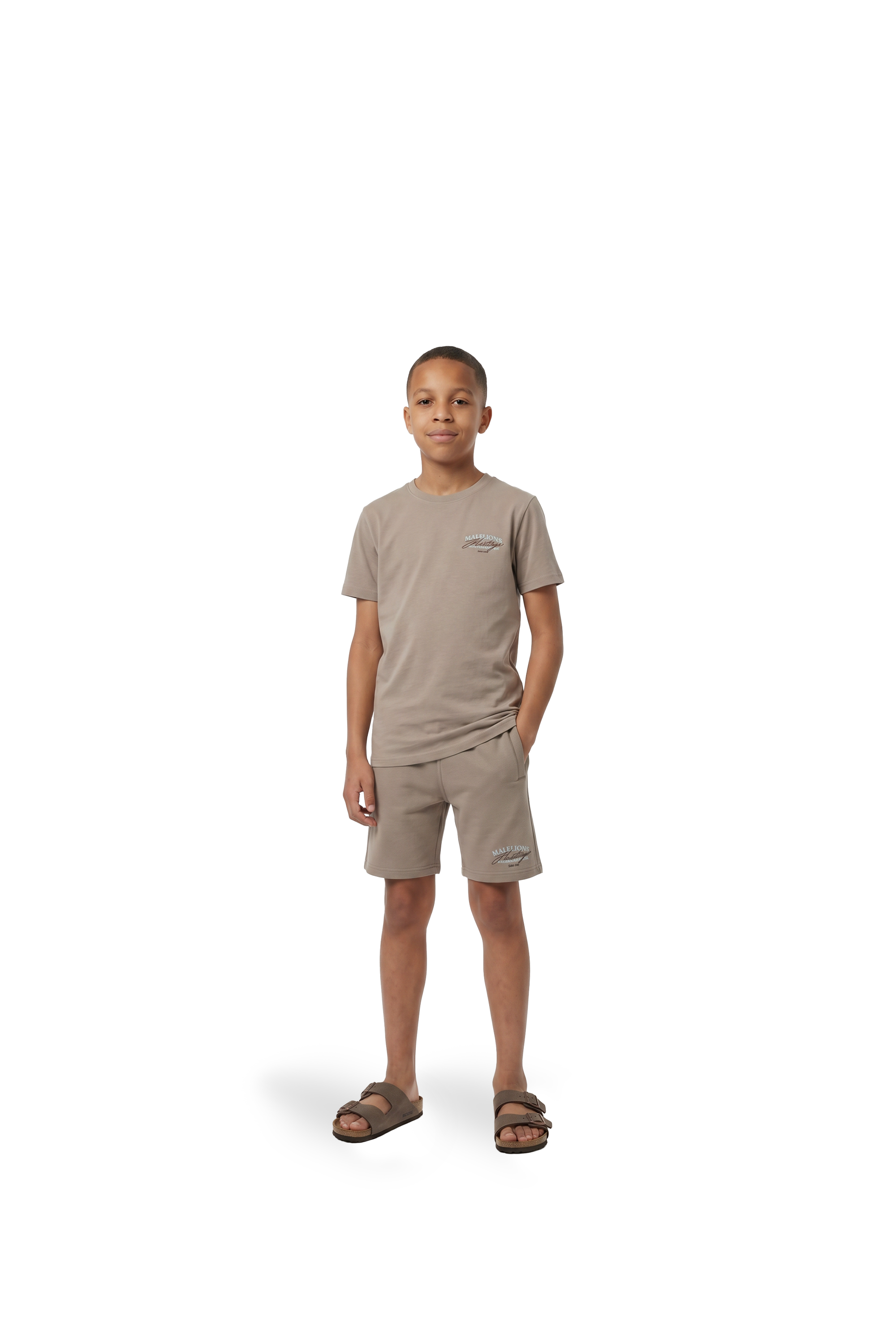 Malelions Junior Heritage Shorts | Dark Taupe