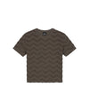  Malelions Junior Jacquard Wavy Towelling T-Shirt | Dark Brown