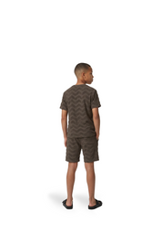 Malelions Junior Jacquard Wavy Towelling T-Shirt | Dark Brown