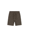 Malelions Junior Jacquard Wavy Towelling Shorts | Dark Brown