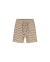  Malelions Junior Jacquard Wavy Towelling Shorts | Dark Taupe