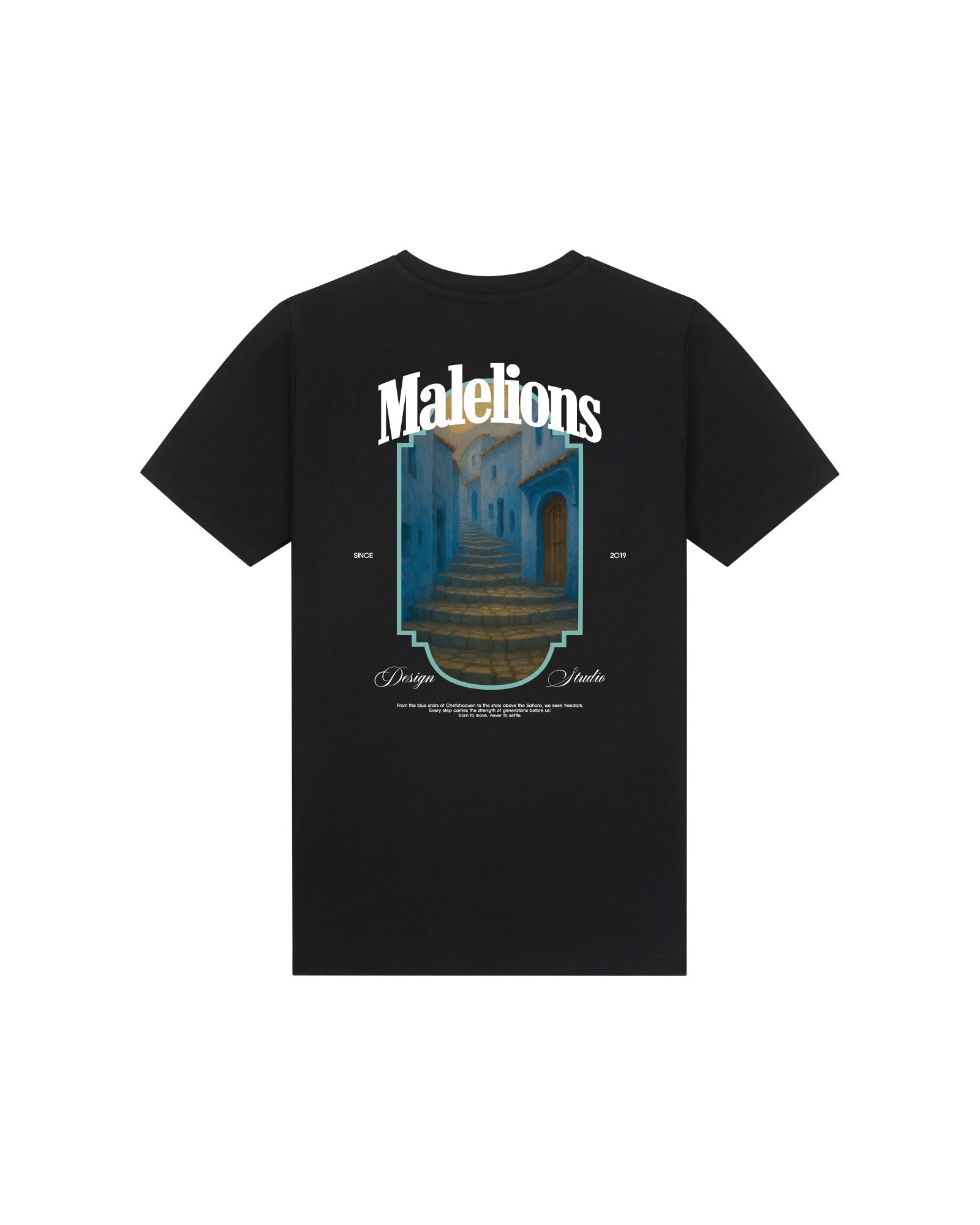 Malelions Junior Blue Stairs T-Shirt | Black