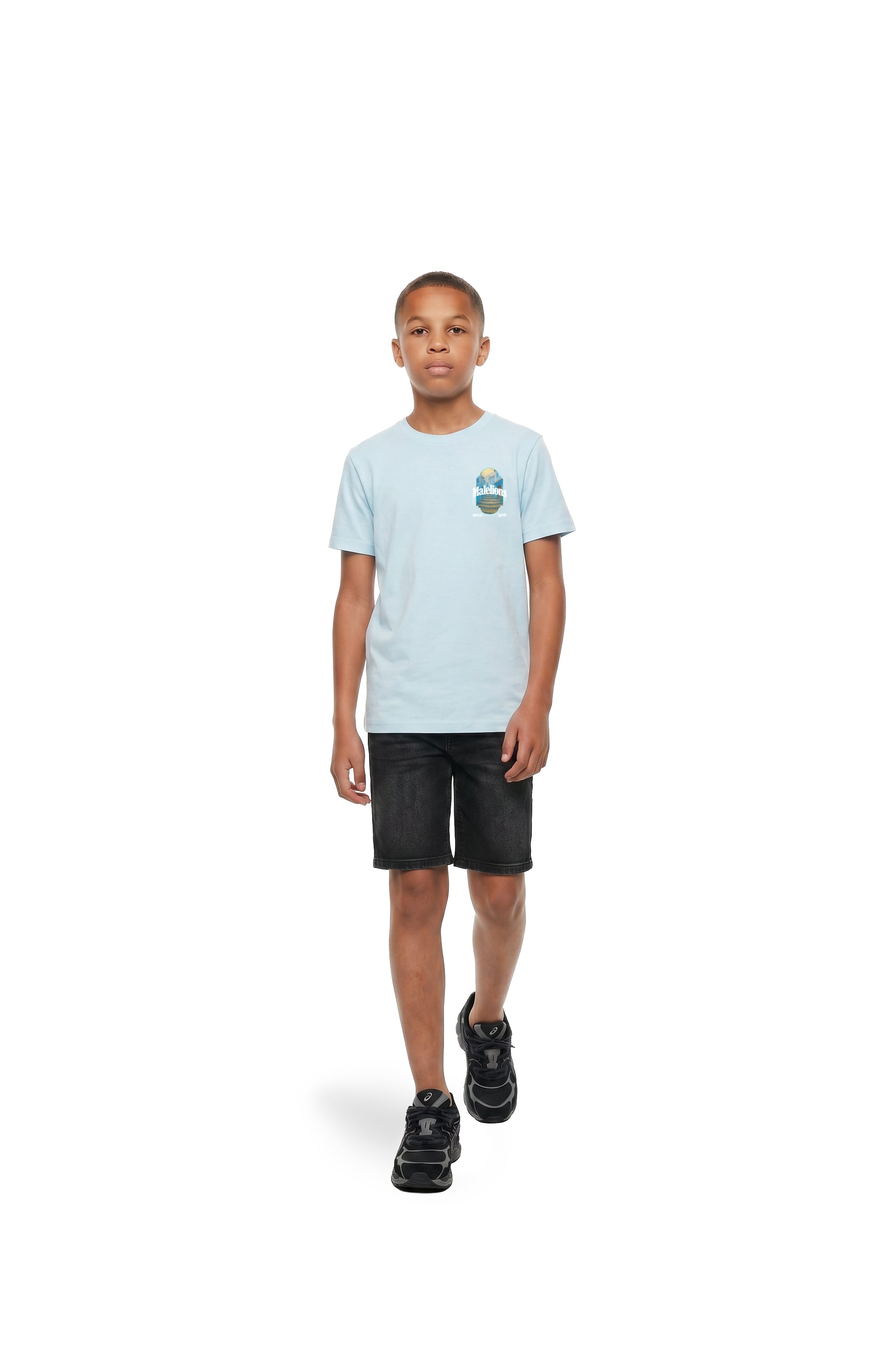 Malelions Junior Blue Stairs T-Shirt | Light Blue