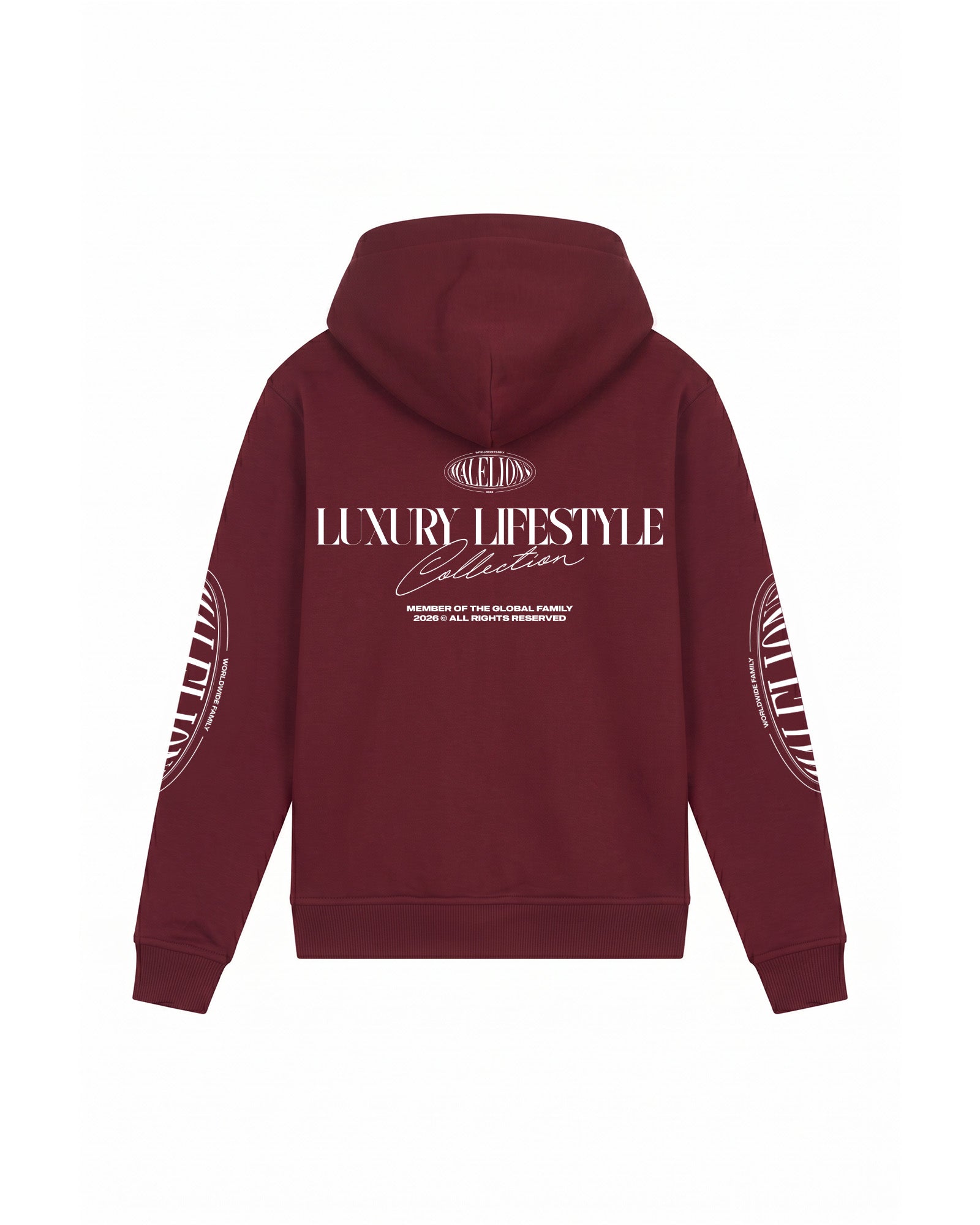 Malelions Junior Relaxed Lifestyle Zip Hoodie | Burgundy