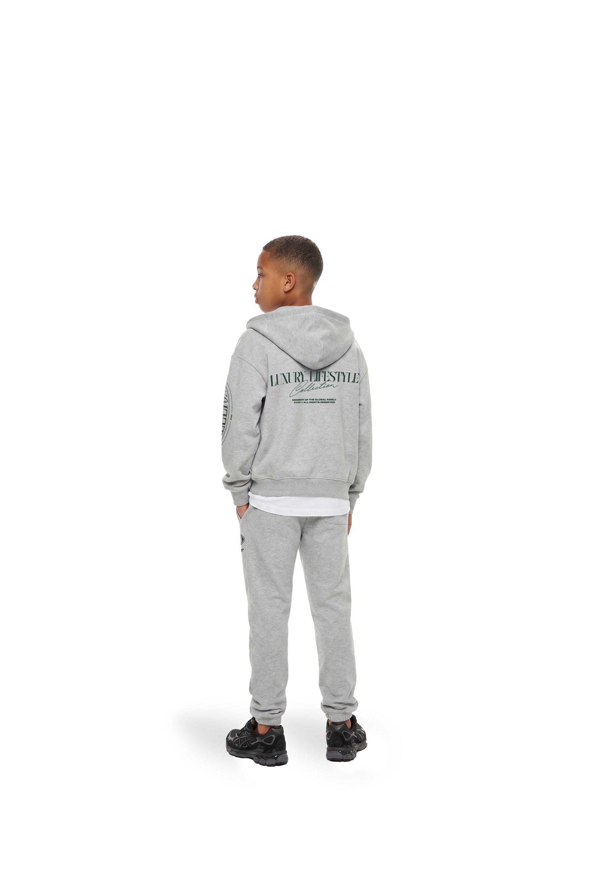 Malelions Junior Relaxed Lifestyle Zip Hoodie | Grey Melange