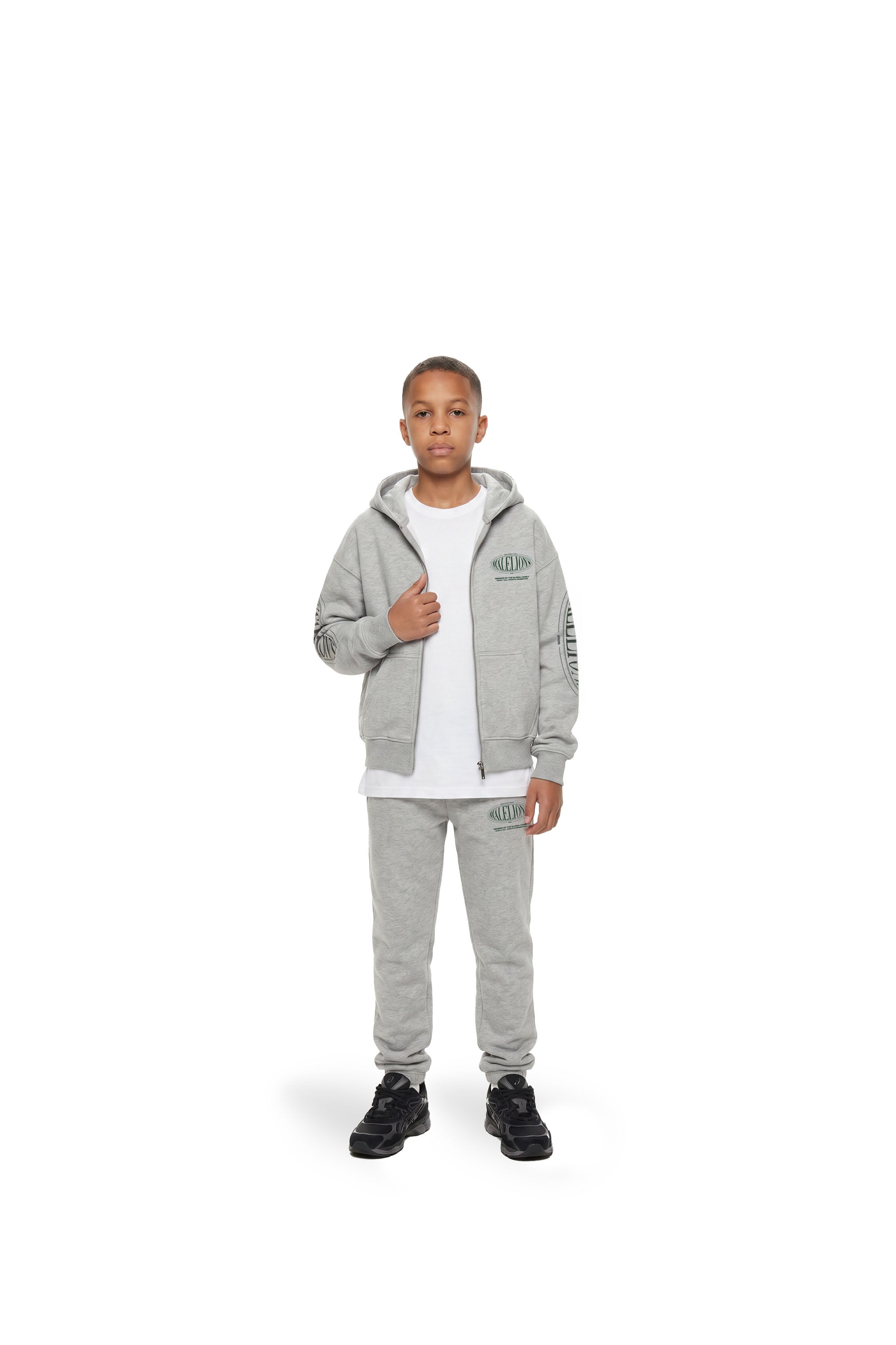 Malelions Junior Relaxed Lifestyle Zip Hoodie | Grey Melange
