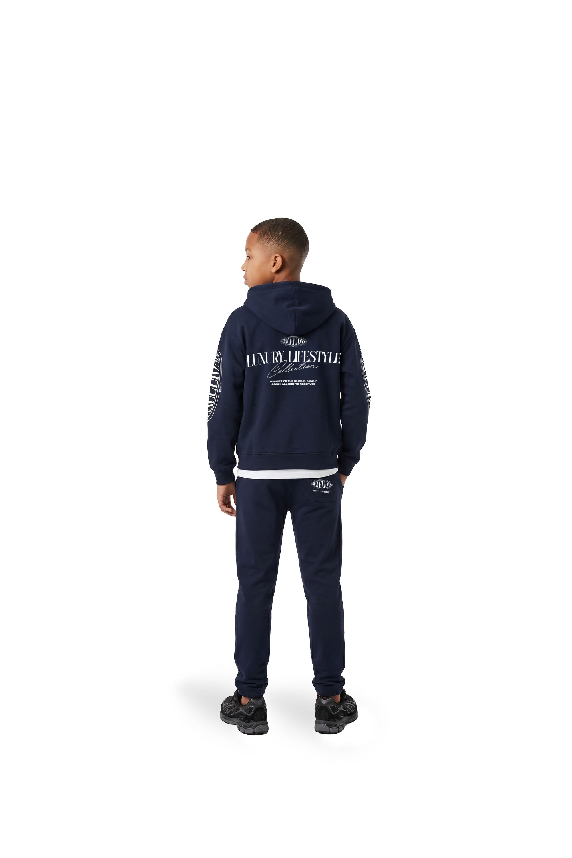 Malelions Junior Relaxed Lifestyle Zip Hoodie | Navy
