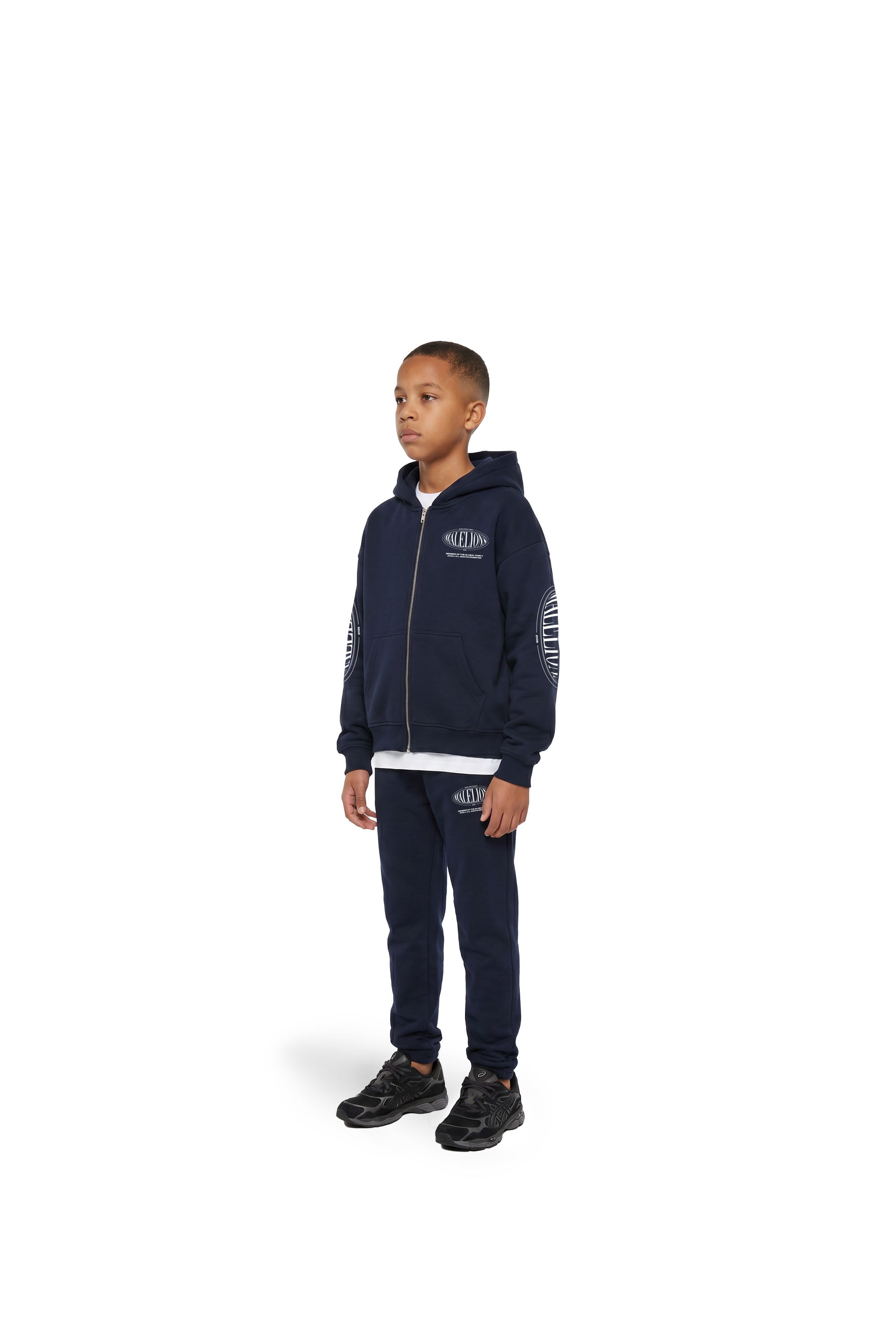 Malelions Junior Relaxed Lifestyle Zip Hoodie | Navy