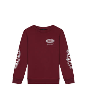 Malelions Junior Relaxed Lifestyle Sweater | Burgundy