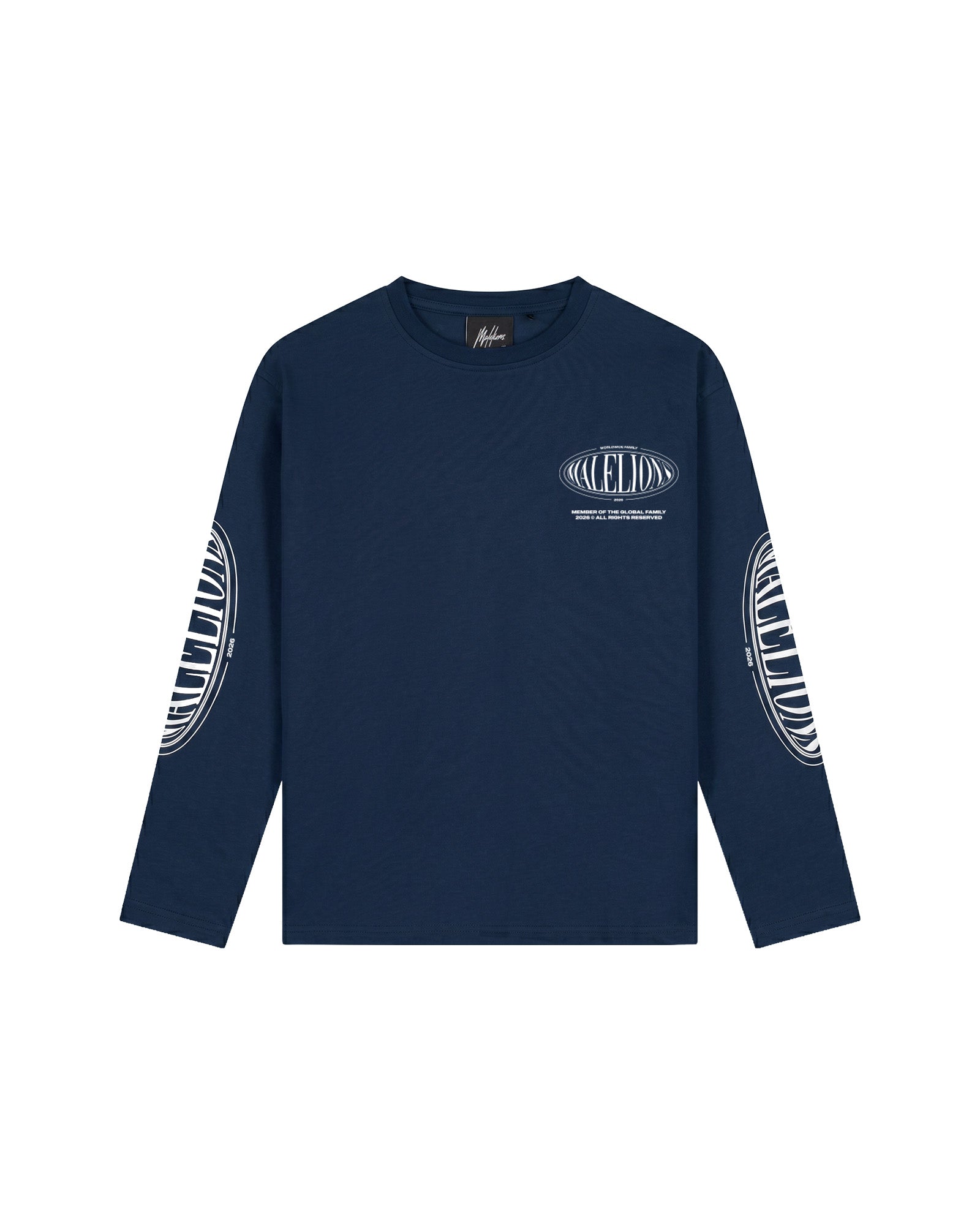 Malelions Junior Relaxed Lifestyle Longsleeve T-Shirt | Navy