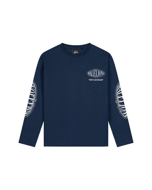 Malelions Junior Relaxed Lifestyle Longsleeve T-Shirt | Navy