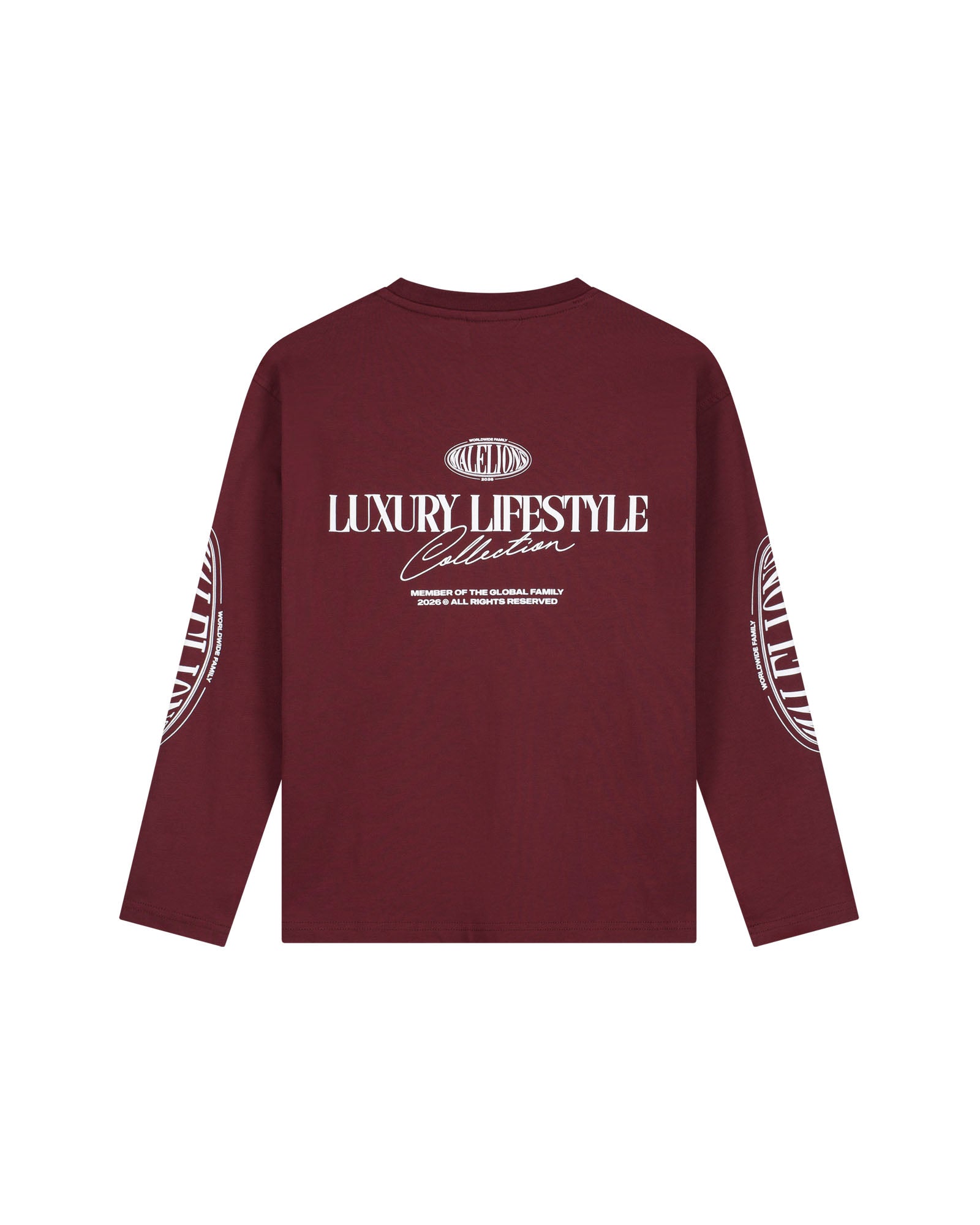 Malelions Junior Relaxed Lifestyle Longsleeve T-Shirt | Burgundy