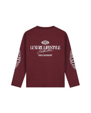 Malelions Junior Relaxed Lifestyle Longsleeve T-Shirt | Burgundy