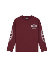 Malelions Junior Relaxed Lifestyle Longsleeve T-Shirt | Burgundy