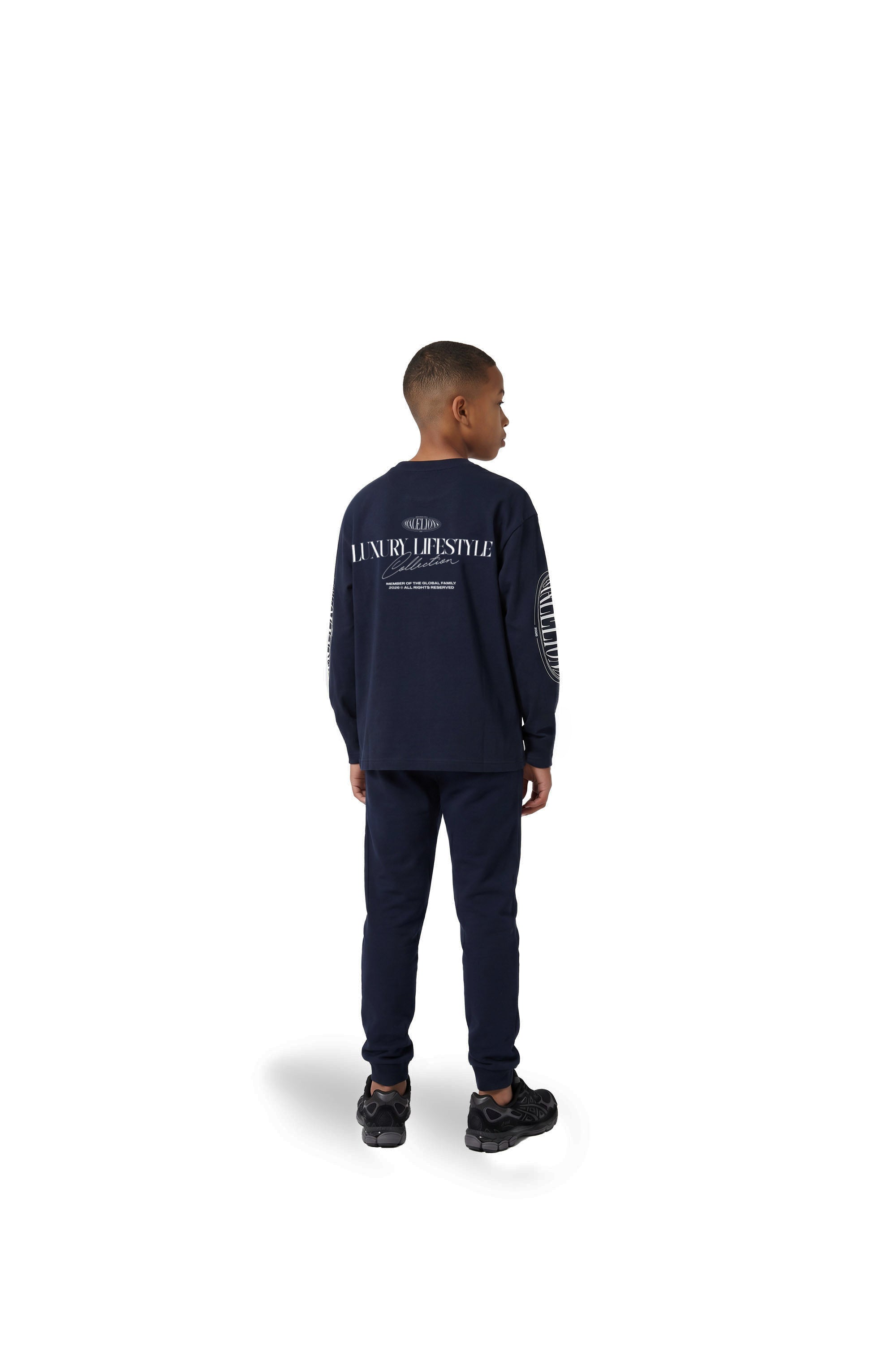 Malelions Junior Relaxed Lifestyle Longsleeve T-Shirt | Navy