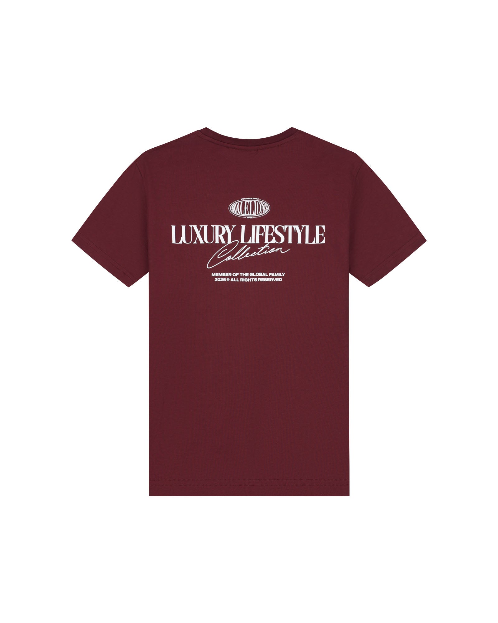 Malelions Junior Relaxed Lifestyle T-Shirt | Burgundy