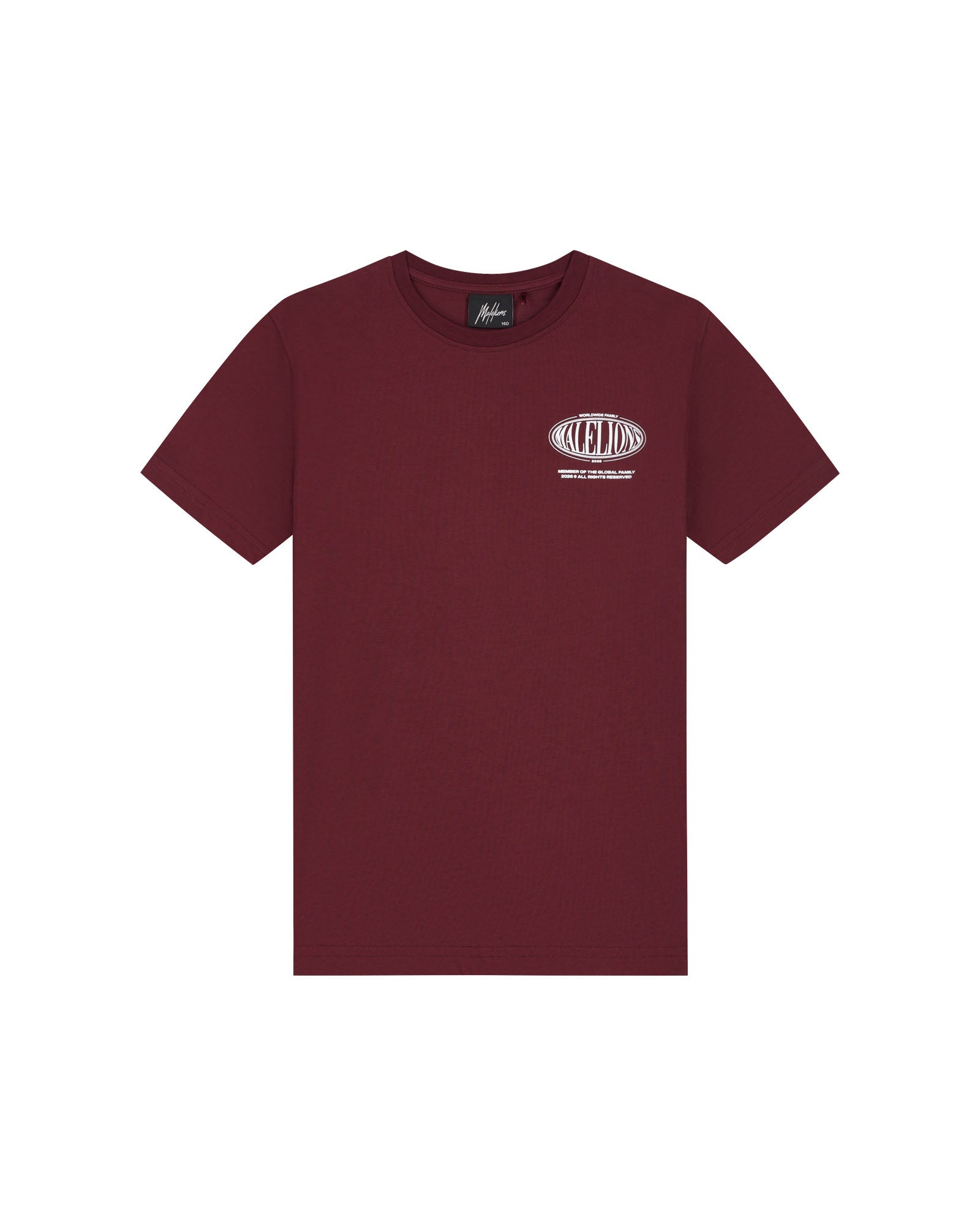 Malelions Junior Relaxed Lifestyle T-Shirt | Burgundy