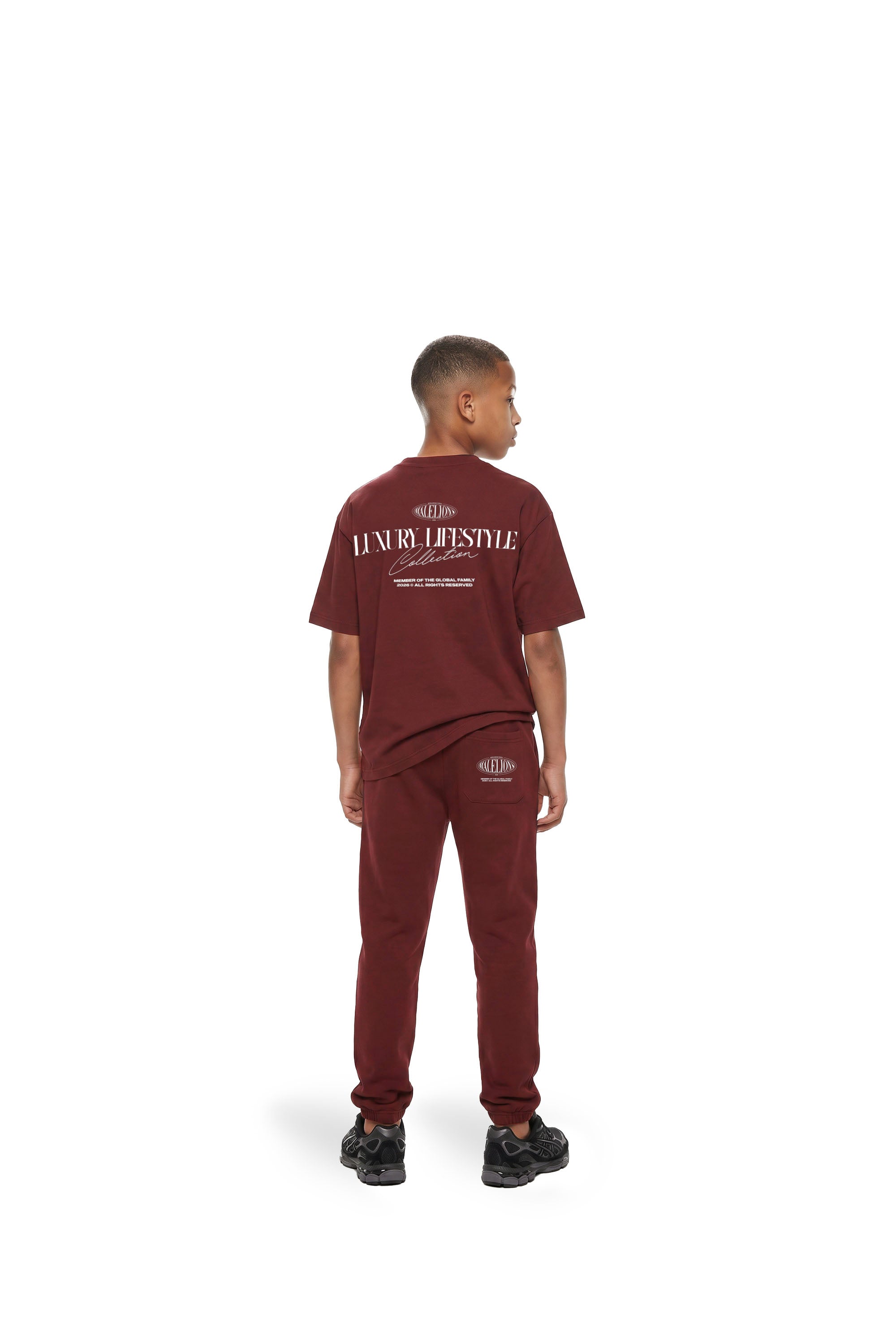 Malelions Junior Relaxed Lifestyle T-Shirt | Burgundy
