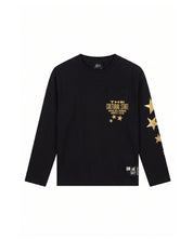 Malelions Junior Relaxed Star Longsleeve T-Shirt | Black/Yellow