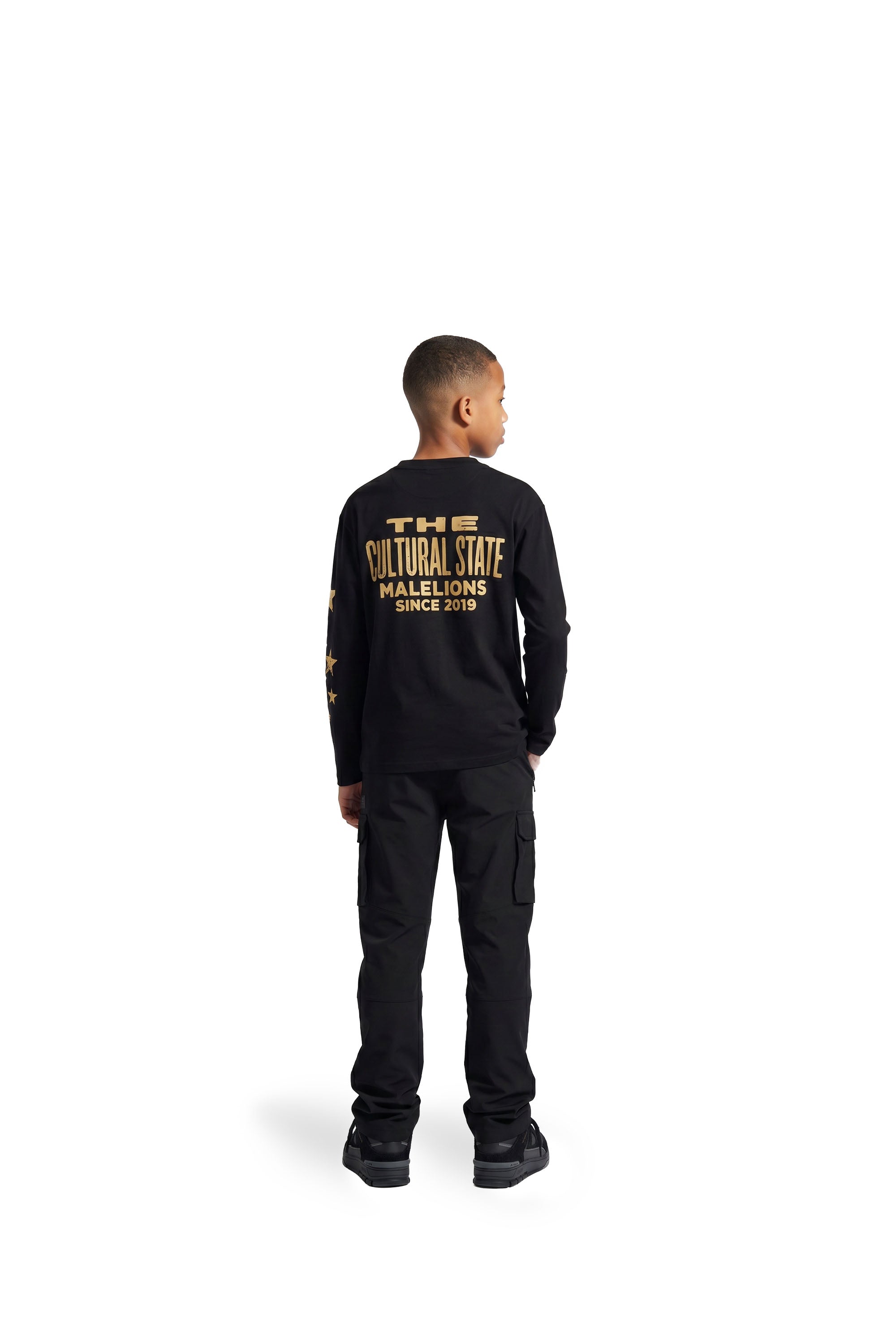 Malelions Junior Relaxed Star Longsleeve T-Shirt | Black/Yellow