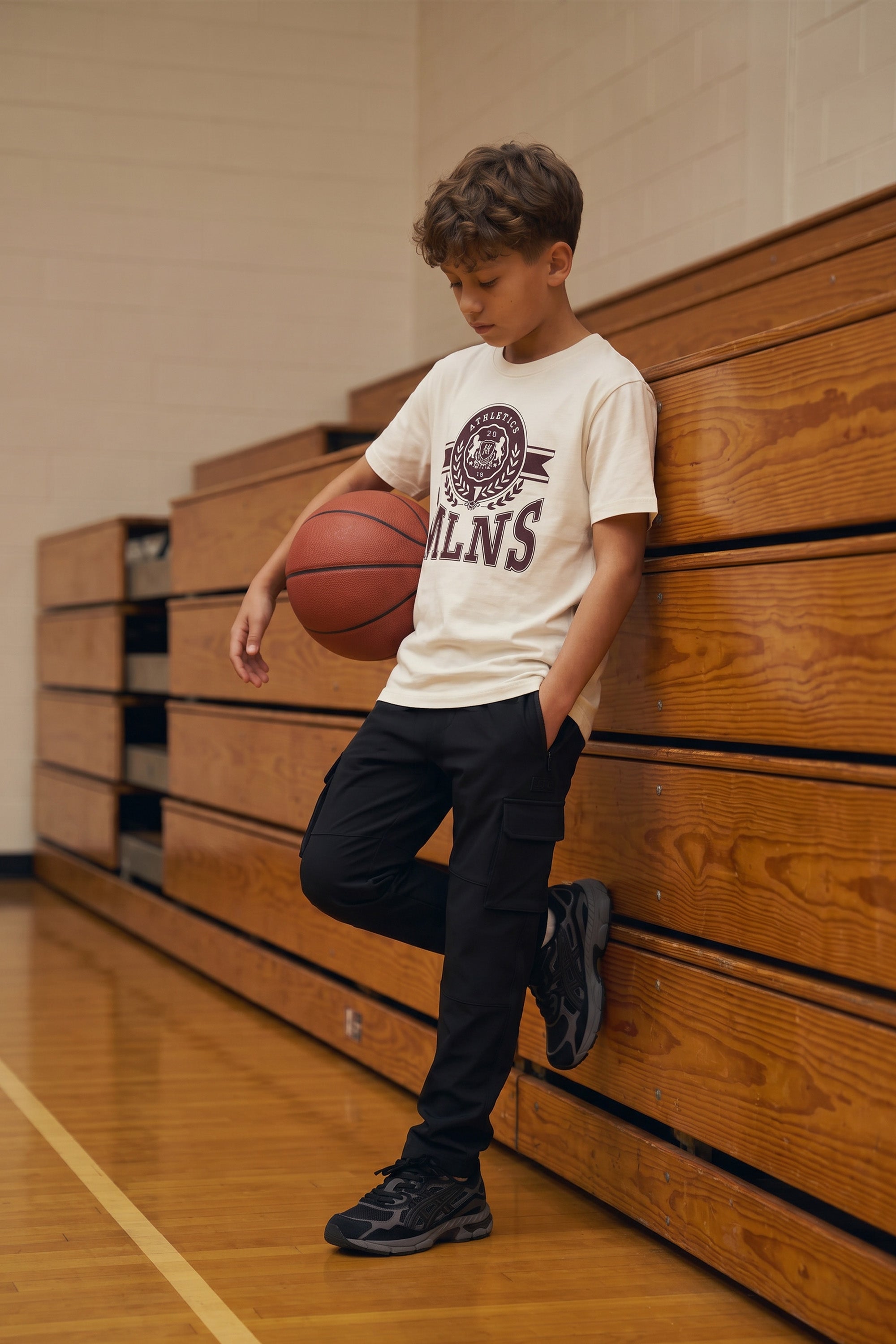 Malelions Junior Relaxed Crest T-Shirt | Off-White