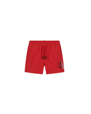 Malelions Junior Split Swim Shorts | Red/White