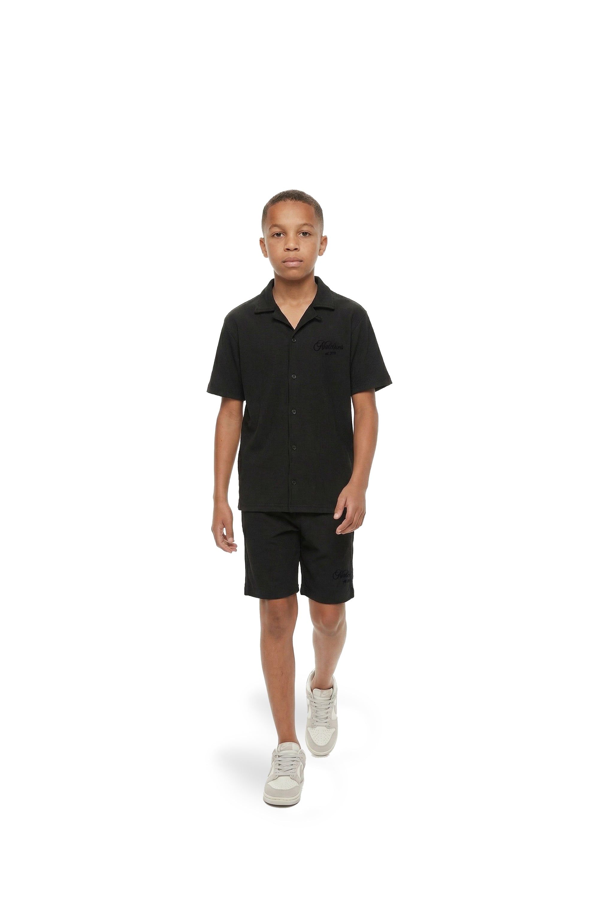 Malelions Junior Ribbed Script Shirt | Black