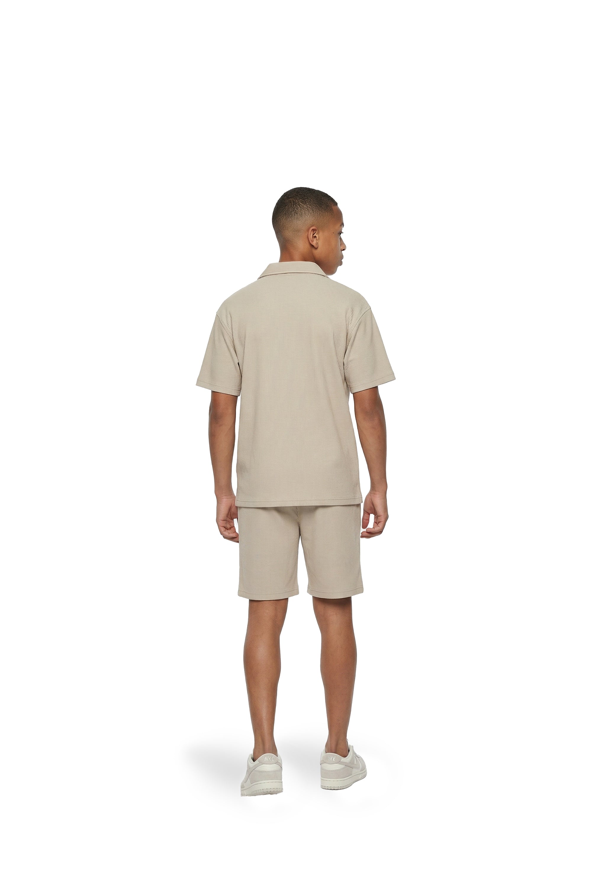 Malelions Junior Ribbed Script Shorts | Cream