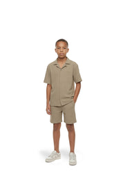 Malelions Junior Ribbed Script Shorts | Olive Green
