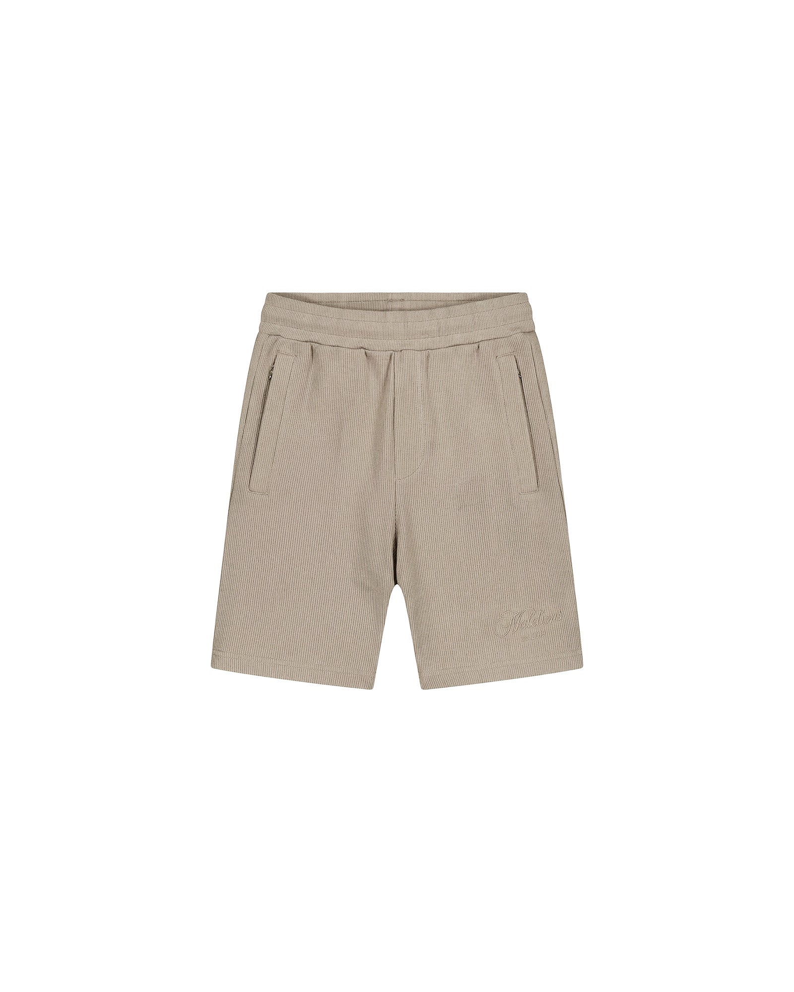 Malelions Junior Ribbed Script Shorts | Cream