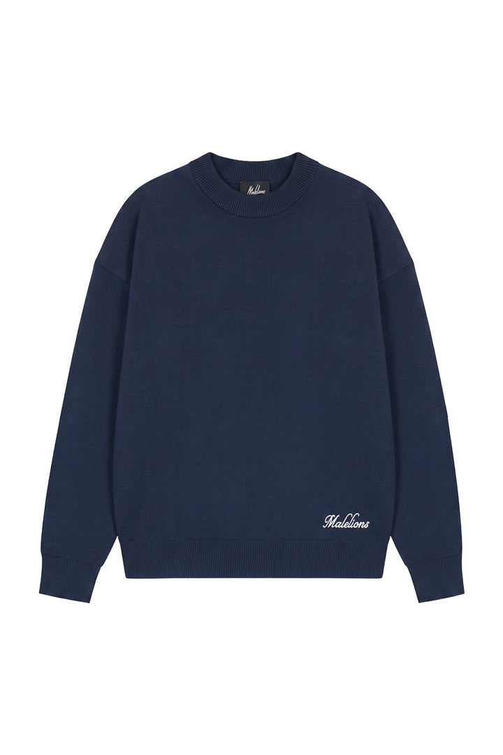 MJB50026007_42008_Malelions_Junior_Knitted_Script_Sweater_Navy_Front_8d38264a-711c-4ccf-b335-006df9f0f4e0.jpg