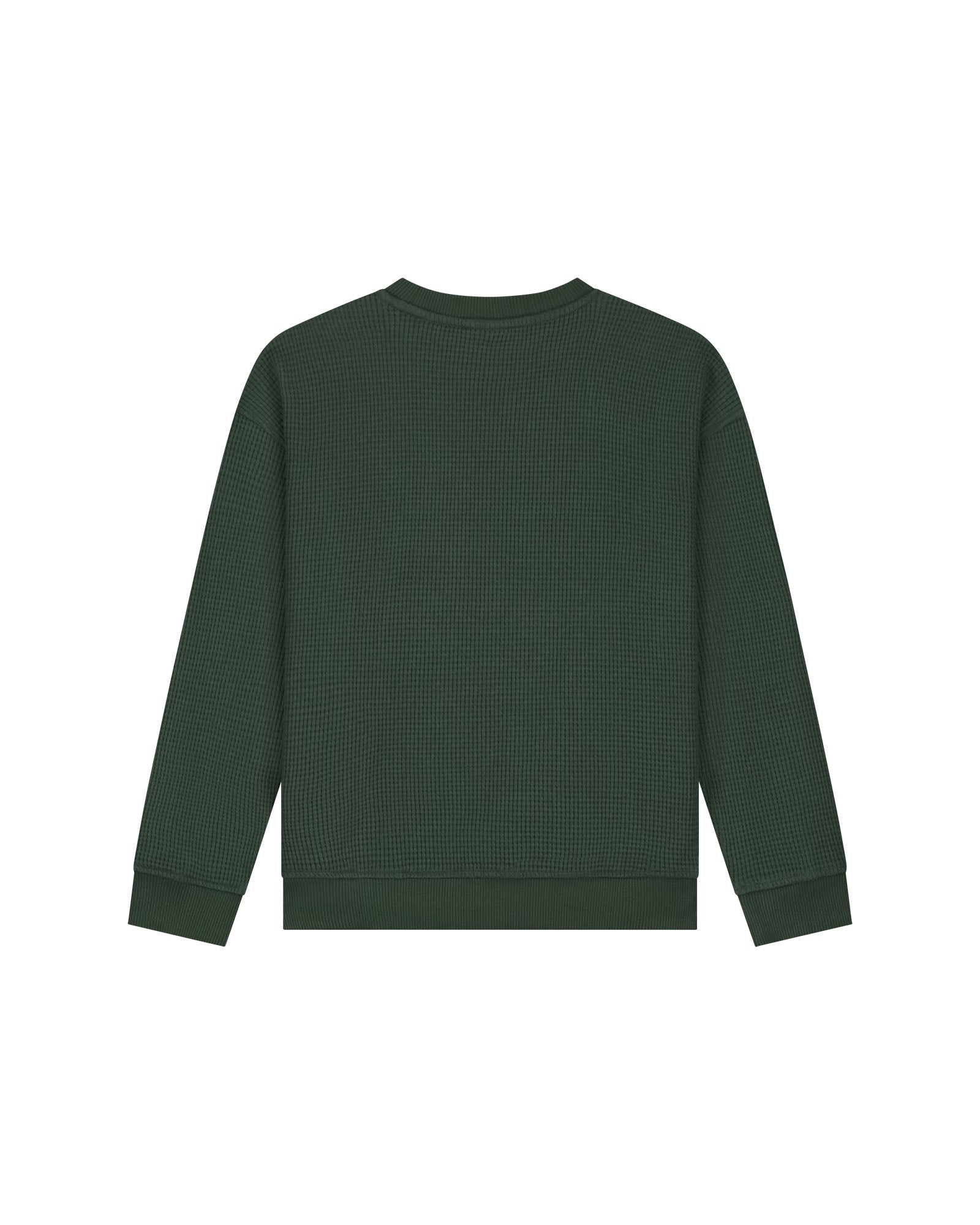 Malelions Junior Relaxed Basic Waffle Sweater | Racing Green