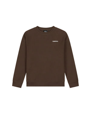 Malelions Junior Relaxed Basic Waffle Sweater | Brown
