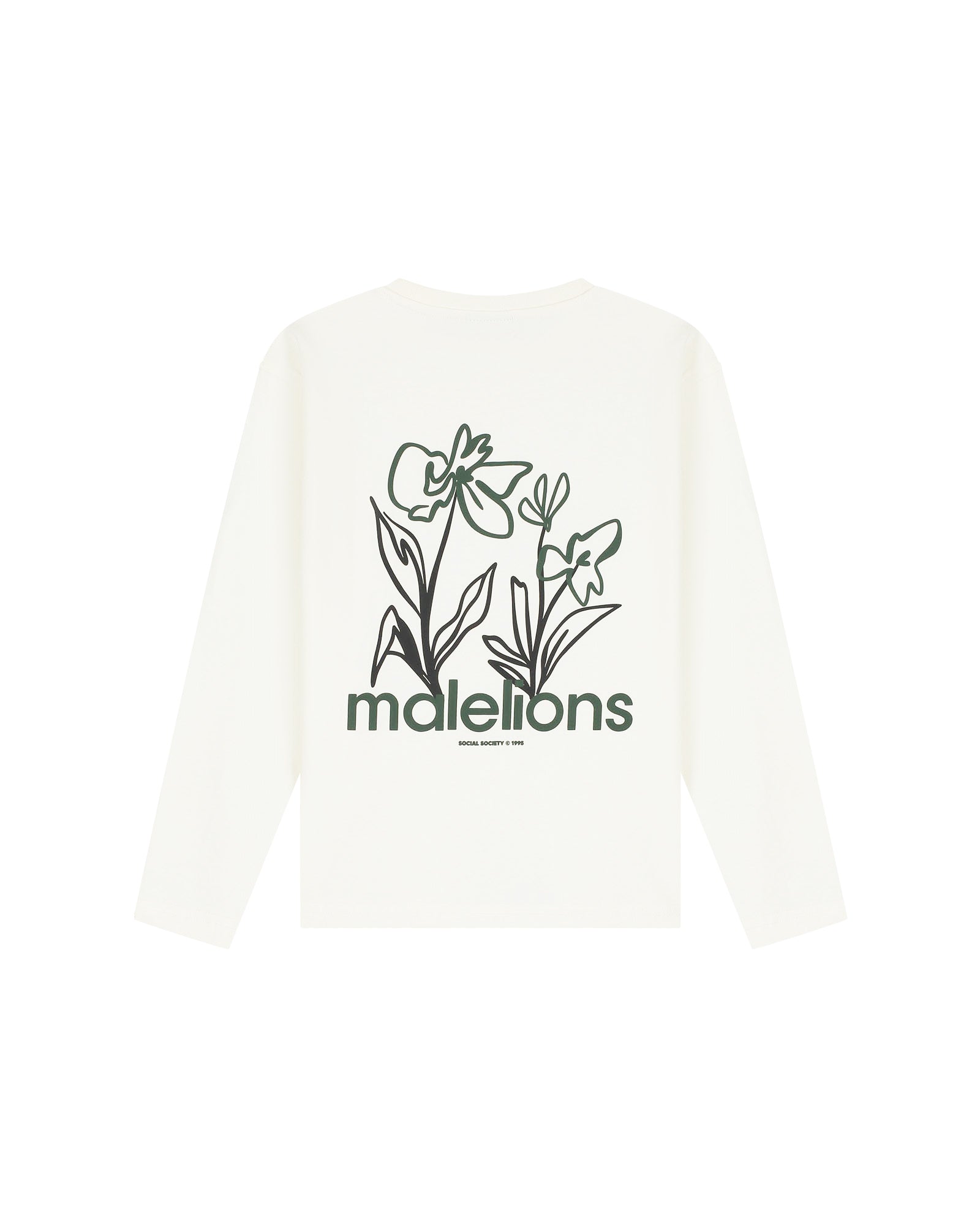 Malelions Junior Relaxed Flower Longsleeve T-Shirt | Off-White