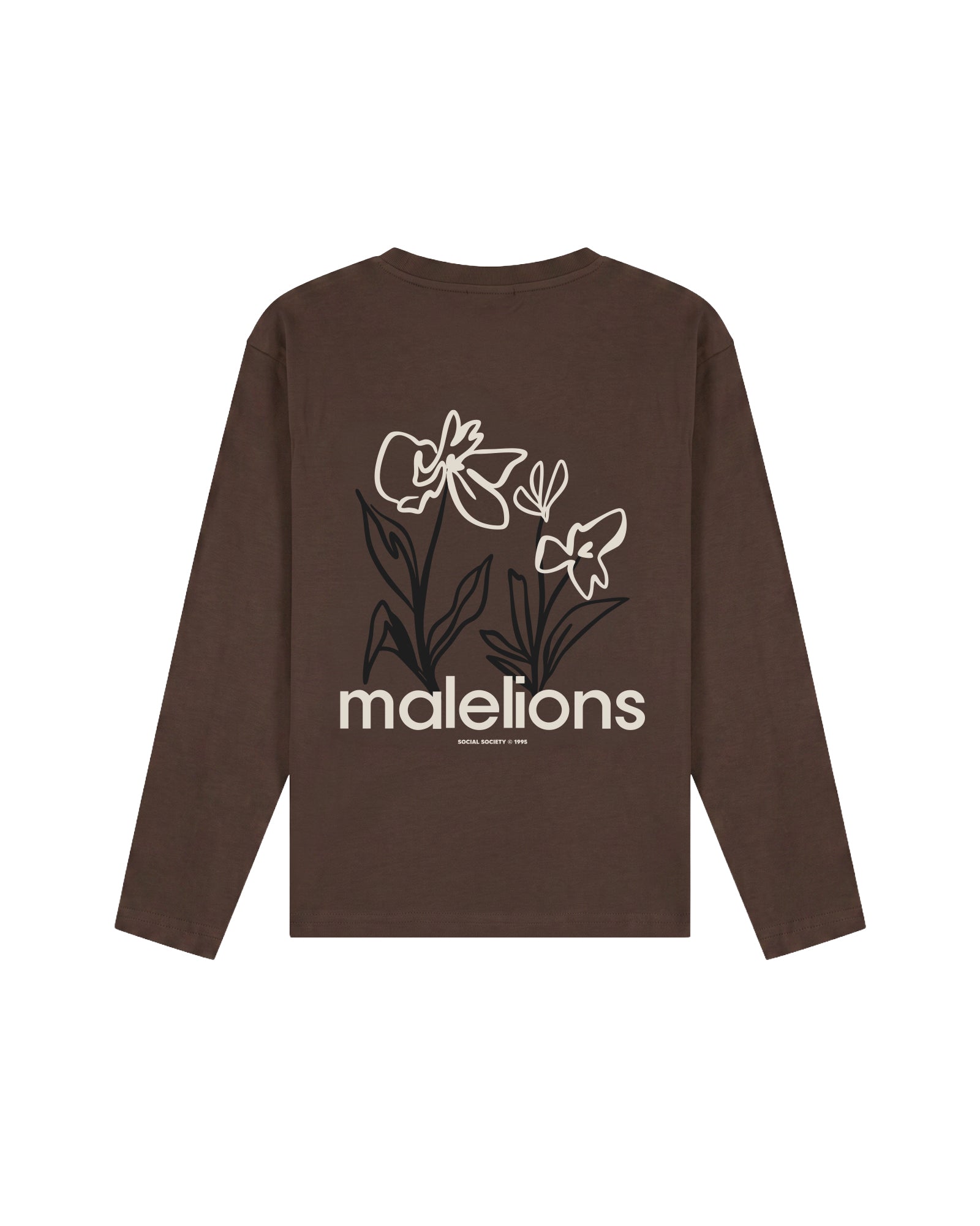 Malelions Junior Relaxed Flower Longsleeve T-Shirt | Brown