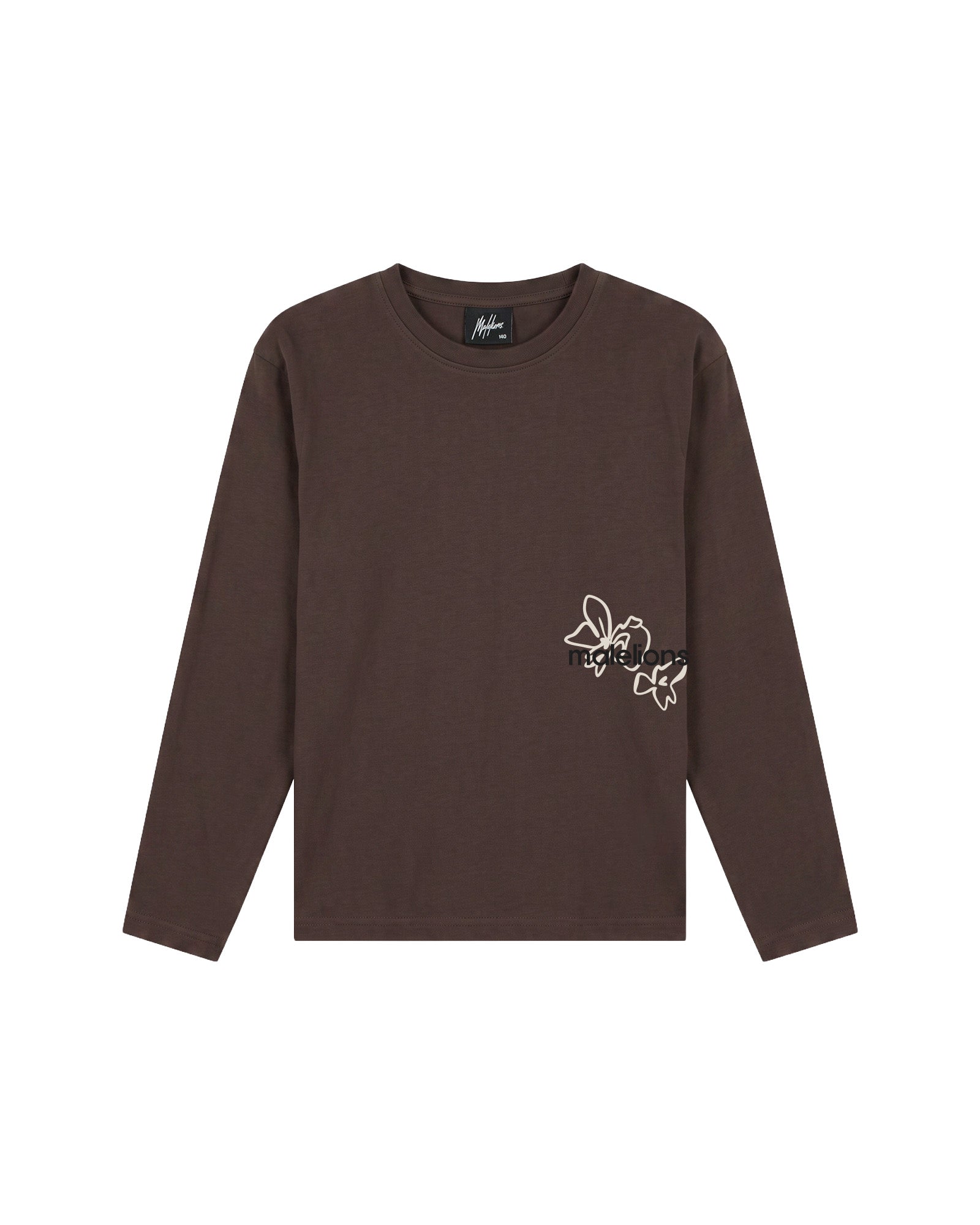 Malelions Junior Relaxed Flower Longsleeve T-Shirt | Brown