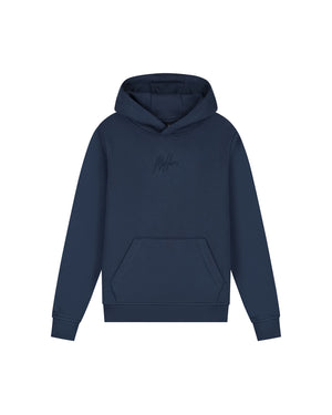 Malelions Junior Striped Signature Hoodie | Navy