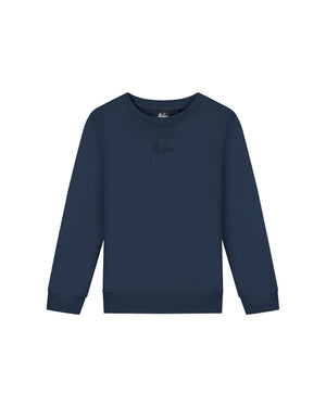 Malelions Junior Striped Signature Sweater | Navy