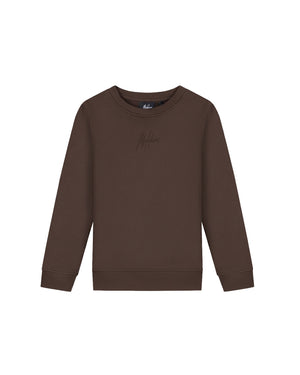 Malelions Junior Striped Signature Sweater | Brown