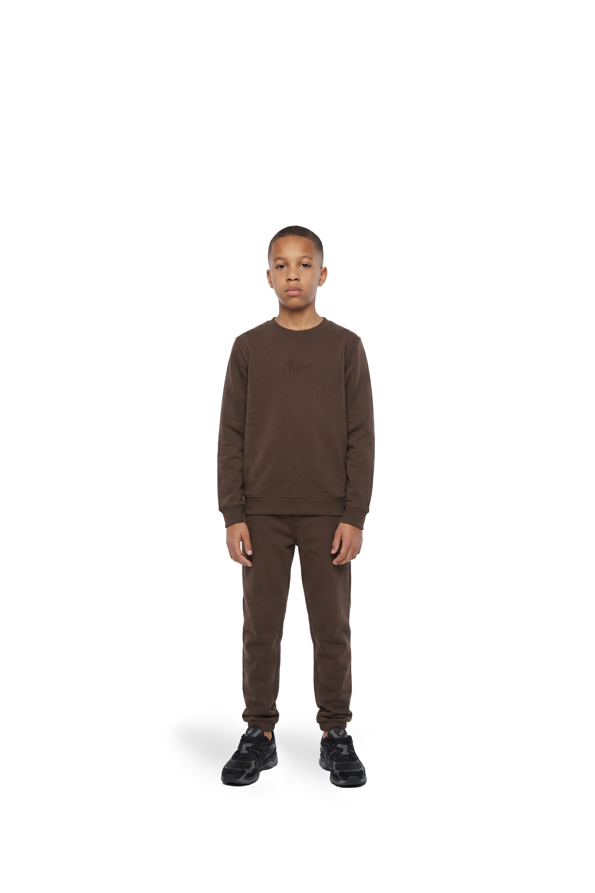 Malelions Junior Striped Signature Sweater | Brown