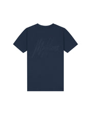 Malelions Junior Striped Signature T-Shirt | Navy