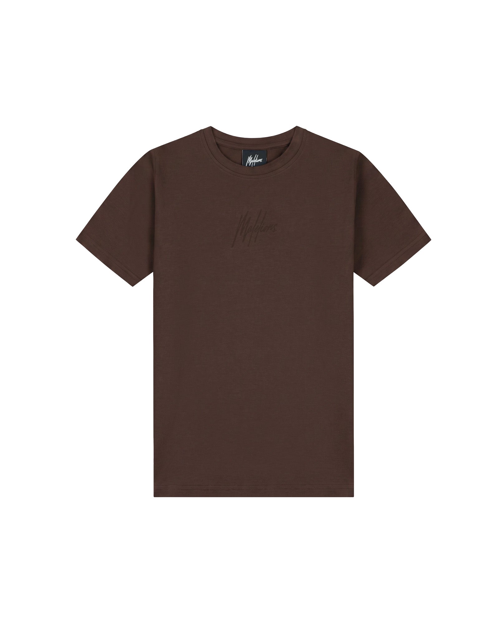 Malelions Junior Striped Signature T-Shirt | Brown