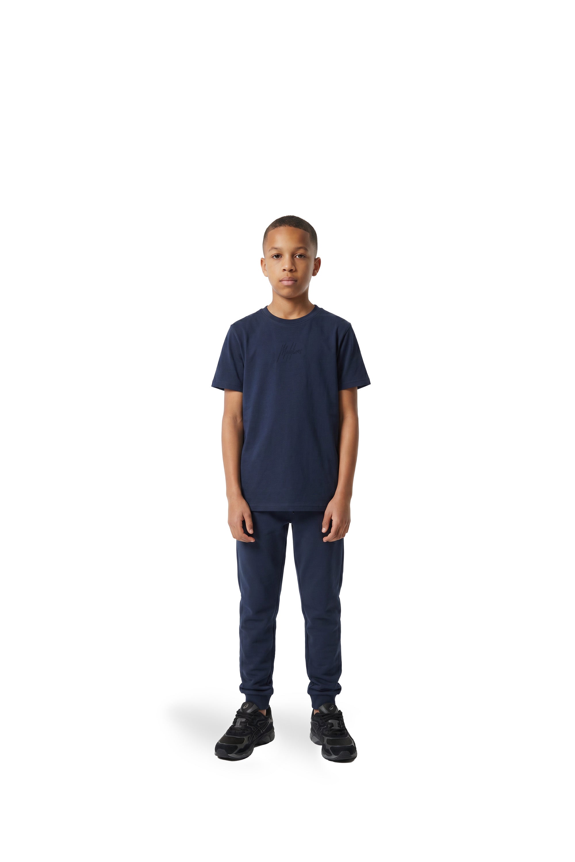 Malelions Junior Striped Signature Sweatpants | Navy