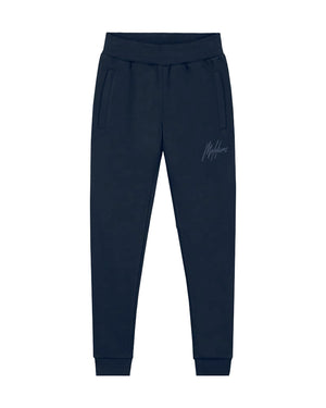Malelions Junior Striped Signature Sweatpants | Navy