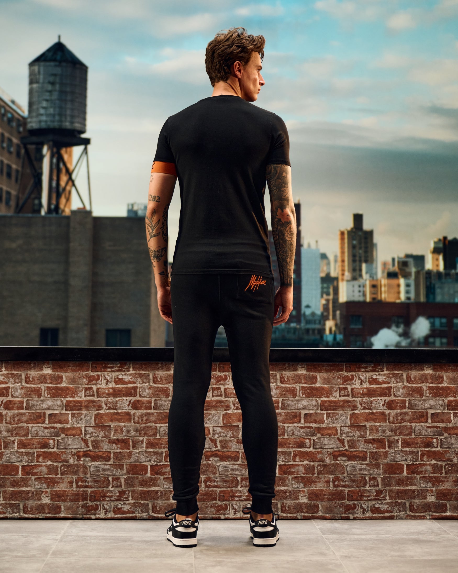 Malelions Men Basic Sweatpants | Black/Orange