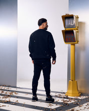 Malelions Men Regular Painter Sweatpants | Black/Burgundy