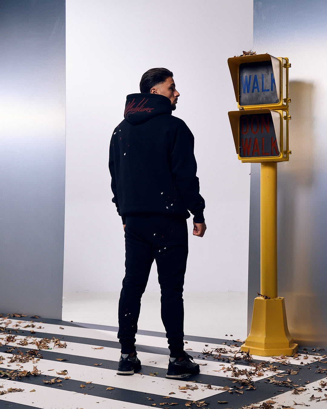 Malelions Men Painter Hoodie | Black/Burgundy