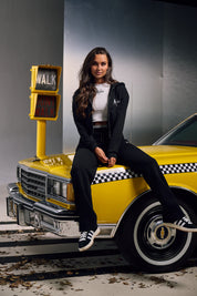 Malelions Women Cropped Zip Hoodie | Black