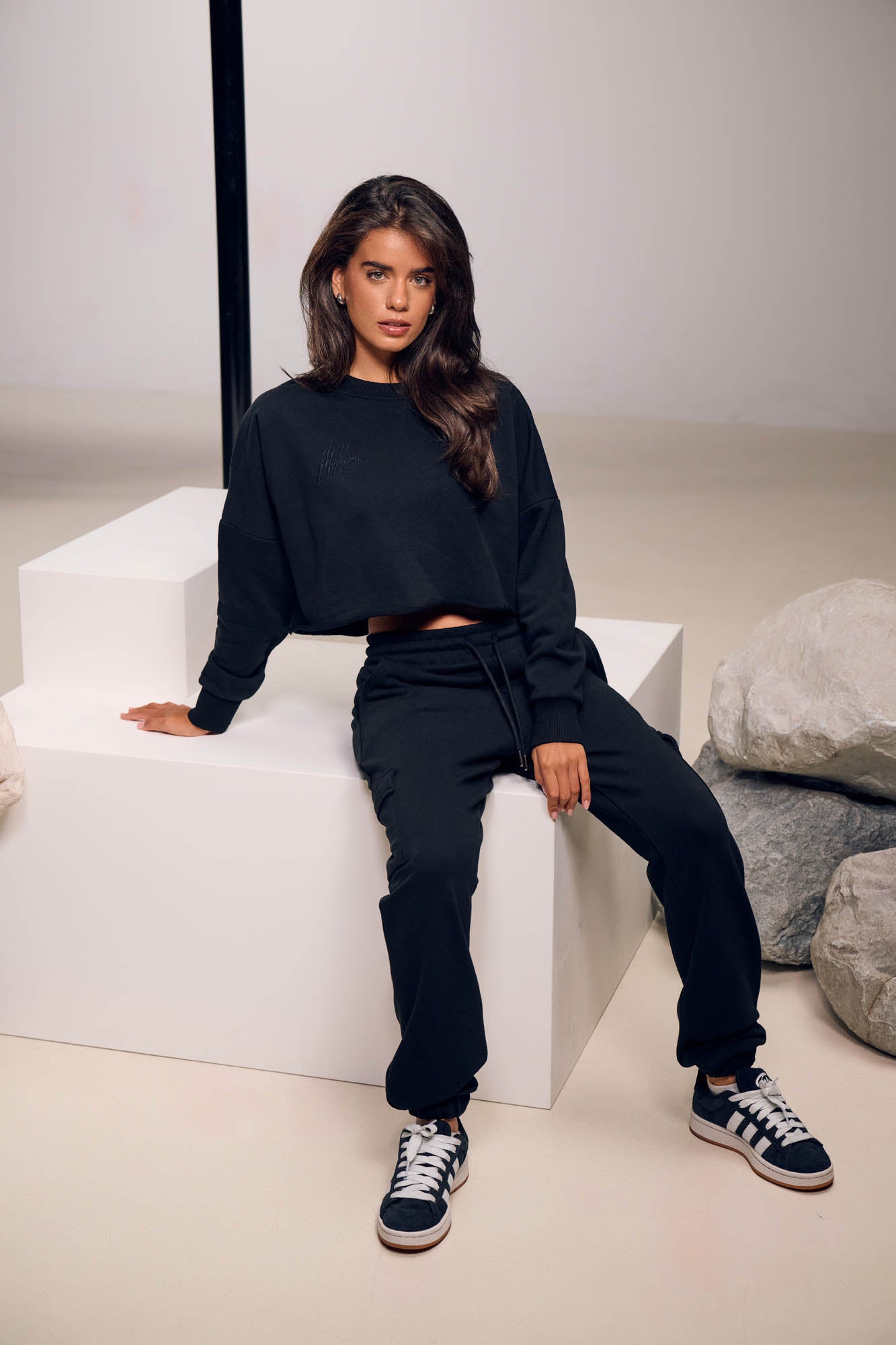 Malelions Women Cropped Gallery Sweater | Black